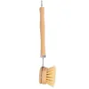 Cleaning Brushes Natural Wooden Long Handle Pan Pot Brush Dish Bowl Washing Household Kitchen Tools Drop Delivery Home Garden Housek Dhu1H