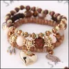 Braccialetti con ciondoli Bohemian Beaded per donna 6 colori Mtilayer Stretch Bracciale impilabile Set Mticolor Jewelry Bangle Regalo di Natale 32 Dhrv8