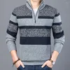 Maglioni da uomo 2023 Autunno Inverno Uomo Cerniera Caldo Classico Girocollo Sottile Sottile Accogliente Semplice Business All-match Moda Casual Pullover