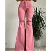 Damskie dżinsy kobiet Slim Fit Solid Color Bell Bottoms Klasyczny styl Raped Talle Long Denim Spods Street Retro Elastro 230110