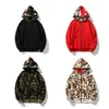 Designer heren dames hoodie populair haaienpatroon Sportwear Camouflage hoodies met ritssluiting van hoge kwaliteit Jas maat M-XXXL -