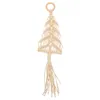 Juldekorationer macrame vävd hängande tree ornament vägghänge hantverk gåvor hängsmycken