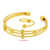 Halsbandörhängen kan öppna Dubai/African/Ethiopian Gold Color Armeletring Jewelys Lovers 'Jubileumsgåvor Böhmen Sweet