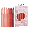 Lipstick Handaiyan 6pcs Zestaw Lipliner Lipsticks Pen Crayon Crayon Obracający i cięcia podwójnie oporna na długotrwały przekłada