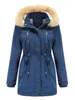 Parkas en duvet pour femmes manteau d'hiver en molleton d'agneau en coton ample doublé de fourrure à capuche vestes à capuche amovible pardessus chaud 230111