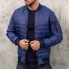 Men's Jackets Fashion Solid Color Down Jacket Men Winter Warm Long Sleeve Casual Puffer Coats For Mens Fall Trend Zipper Cotton Padded