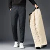 Men's Pants Winter Fleece Thick Lambswool Warm Sweatpants Casual Water Proof Big-Size Wool Trousers Male Black Gray Joggers 230111