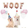 Fête Décoration Chien Anniversaire Ballons Globos Lettre Ballon Woof Accessoires Produits Pour Animaux Safari Chapeau Rose Or Drop Delivery Accueil G Dhqix