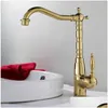 Bathroom Sink Faucets Wholesale Auswind Antique Brass Gold Faucet Kitchen Swivel Basin Mixer Tap Drop Delivery Home Garden Showers Ac Dh9Sr