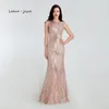 Vestidos de festa Lemon Joyce Gold Night 2023 Gon-de-pescoço formal Mermaid vestidos plus size