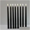 Pacote de velas de 6 anos preto LED de aniversário amarelo/quente branco plástico sem chama Bateria pisca operação de Halloween Drop Dat entre casa gar dht8h