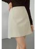 スカートDushu Cool Style Leather Skirt Women Earty auther High WAIST THIN CASUAROL SOLID COLOR MINI 230110