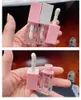 Lip Gloss Tubes With Big Brush/Wand Clear Bottle Customized Logo Wholesale Empty Container Packaging Square Shape White/Pink