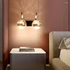 Lâmpada de parede led nórdica led scone redond bola de cristal lighit para quarto de cabeceira sala de estar interna deco iluminação decorações de casa