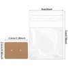 Jewelry Pouches 200 Pack Kraft Paper Earring Display Card Stud Cards Tags With Self-Adhesive Bag