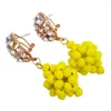 Collier Boucles D'oreilles Ensemble À La Mode Opaque Jaune Or Couleur Costume Perles Ensembles De Fête 5C-SZ-21