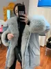 Женский пакет Parkas Parkas Partded Женщины большой меховой воротник Снежная куртка зимнее карманное пальто теплое изумление негабаритное длинное 230111