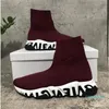 Классическая повседневная обувь дизайнер Paris Mens Womens Speed ​​Shop Shoe вязаная носка черные хаки для кроссовок водяных знаков.