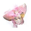 Party Masks Elegant Venetian With Feather Flower Hat Fl Face Masquerade For Women Wedding Cosplay Props Drop Delivery Home Garden Fe Dhqi2