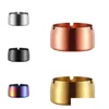 Ashtrays Stainless Steel Ashtray With High Windproof Titanium Plating Cone Round 5 Colors Cigarette S/M/L Drop Delivery Home Garden Dhtnz