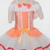Vêtements de scène adulte/enfant Orange Ballet danse Tutu filles ballerine Performance Costume haute qualité Spandex justaucorps robe Dancewear