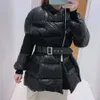 Parkas pour femmes AW22 haute qualité luxe japon Style avec ceinture épissage de laine décontracté dame doudoune femmes manteau gonflé vestes d'hiver 230110