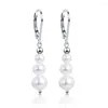 Hoop Earrings Beritafon 925 Sterling Silver Freshwater Pearl Hook For Women Gift Lever Back