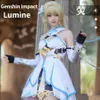 Accessori per costumi Genshin Impact Lumine Costumi Cosplay Halloween Party Game Abbigliamento per donne Ragazze Cute Suit Parrucca Scarpe Set completo 230111