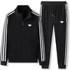 Mänbanor Set Sports Suit Classic Jacktes Tops Pants Two-Piece Set Sportwear M-5XL