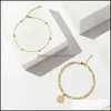 Anklets 14K Gold vergulde enkelarmbanden voor vrouwen sierlijke gelaagde keten Initiële Anklet zomer sieraden geschenken 46 e3 drop levering dhy9b