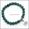 Beaded Lotus Pendant Bracelet Womens Glamour Creative Jewelry Family And Friends Gifts Drop Delivery Bracelets Dh5Va