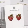 Stud Fashion Jewelry S925 Sier Needle Vintage Stberry Earring Diamond Rhinstone örhängen Drop Delivery Dhghl
