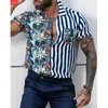 Casual shirts voor herenhemden voor heren voor mannen kleding afdrukken Oversized korte mouw Blouses Cardigan Button Up luxe man jurk groothandel