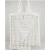 Annan heminredning Fashion Letter P Mesh Hollow Woven Butikp￥sar f￶r Summer St Tote Bag Shoder Beach 6Color Drop Delivery Garden Dhzcz