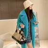 WOL WOL Loose Oversized 2023 Fashion Streetwear Lamb Cashmere Long Trench Coats For Women D013