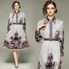 Sukienka butikowa damska sukienka z długim rękawem 2023 Spring Autumn Printed Dress High-end Retro Lady Pałac Sukienki ol sukienki