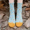 Women Socks Retro Lolita Frilly Designer Star Print Kawaii Calcetines Harajuku Cute Slouch Japanese Fashion Sokken Skarpetki
