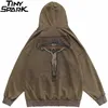 Erkek Hoodies Sweatshirts Hip Hop Erkekler Sweatshirt Hoodie Street Giyim İsa Mektup Baskı Yıkanmış Kazak Sonbahar Harajuku Pamuklu Kapüşonlu Sweatshirt Siyah 230111