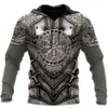 Sweats à capuche pour hommes Sweats à capuche Mode Rétro Hommes Sweats à capuche Viking Wolf et Dragon Tattoo 3D All Over Imprimé Hommes Sweat Unisexe Vintage Manches Longues 230111