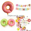 Outra festa de eventos suprimentos de Natal Donut Decoration decora￧￣o de bal￣o de bal￣o de sorvete de anivers￡rio pacote de bandeira entrega dhgarden dhtwc