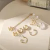 Brincos de volta Moda Strass Pérola Ear Cuff Clip Conjunto Para Mulheres Vintage Elegante Longa Borla Feminina Jóias Presente