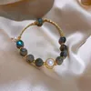 Strand Baroque Fresh Water Pearl Moonstone Bracelet Electroplated Fashion Personality Design String Hand Jewelry Women