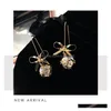 Dangle Chandelier Fashion Jewelry Womens Rhinestone Bowknot Earrings Lady Sweet Drop Delivery Dhrsr