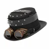 Party Supplies Goth Steampunk Top Hat With Goggles Cosplay Costume Caps Durable Accessories Black