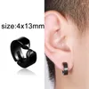 Boucles d'oreilles à dos en acier inoxydable, 2 pièces, Clip d'oreille indolore pour hommes/femmes, Punk noir, Non Piercing, faux bijoux, cadeaux