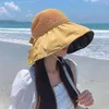 Wide Brim Hats Sun Visor Hat With Big Heads Beach Outdoor Casual Bow Decoration Head Design Chapeau Femme Bucket