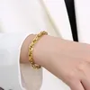 Link Bracelets Chunky Chain For Women Men Gold Silver Color Stainless Steel Rectangle On Hand Hiphop Jewelry Wholesale