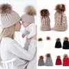 Casquettes Chapeaux Citgeett Mode Ensemble Maman Mère Bébé Tricot Pom Bobble Chapeau Enfants Filles Garçons Boule De Laine Hiver Chaud Automne Bonnet Mode Cap 230111