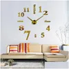 Horloges murales 3d Diy Acrylique Miroir Autocollants horloge montre quartz Reloj de décoration de maison de maison de maison moderne DHTPL DHTPL