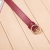 Belts Selling Women's Leather Belt Solid Color Imitation Women Classic Round Buckle Ladies Fashion